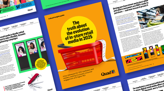 Cover of the Quad guide The truth about the evolution of in-store retail media in 2025