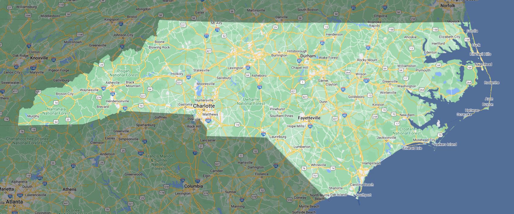 North Carolina Contractor Map