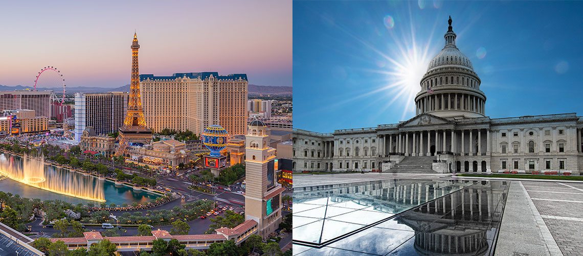 Las Vegas and Washington D.C.