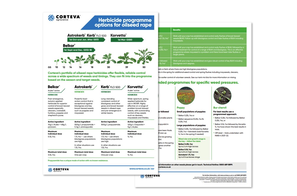 OSR Herbicide Programme options