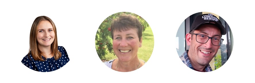 Left to right: Lucy Stokes, Nikki Stewart and Oliver Kent