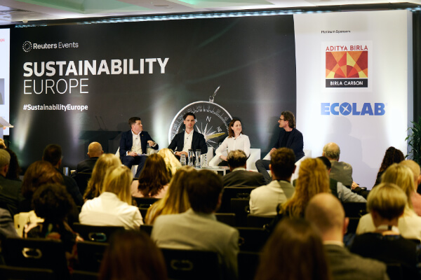 Executive panel session on stage at Sustainability Europe.