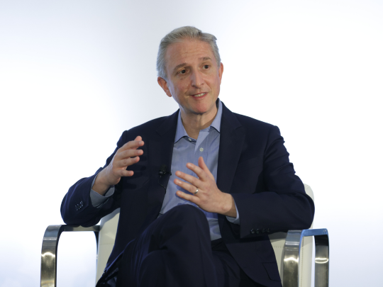 Speaker discusses artificial intelligence during a Total Health conference session.