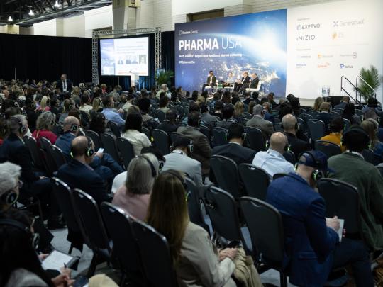 Hundreds of executives sat in rows facing the main stage at Reuters Events Pharma USA 2026