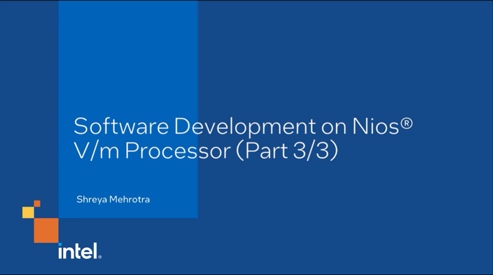동영상: Nios® V/m 프로세서에서 소프트웨어 개발